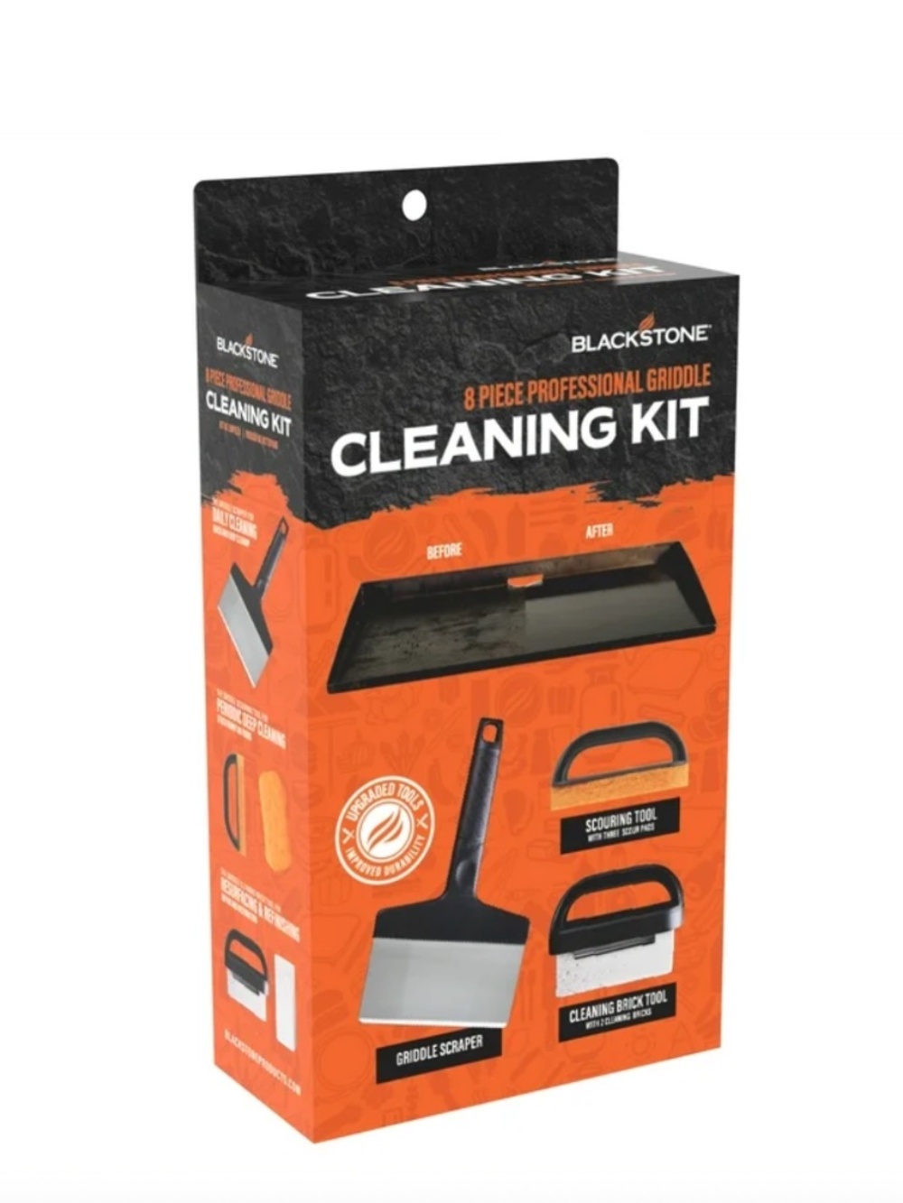 Blackstone 8 Piece Professional Griddle Cleaning Kit Scraper Scouring Brick Tool
